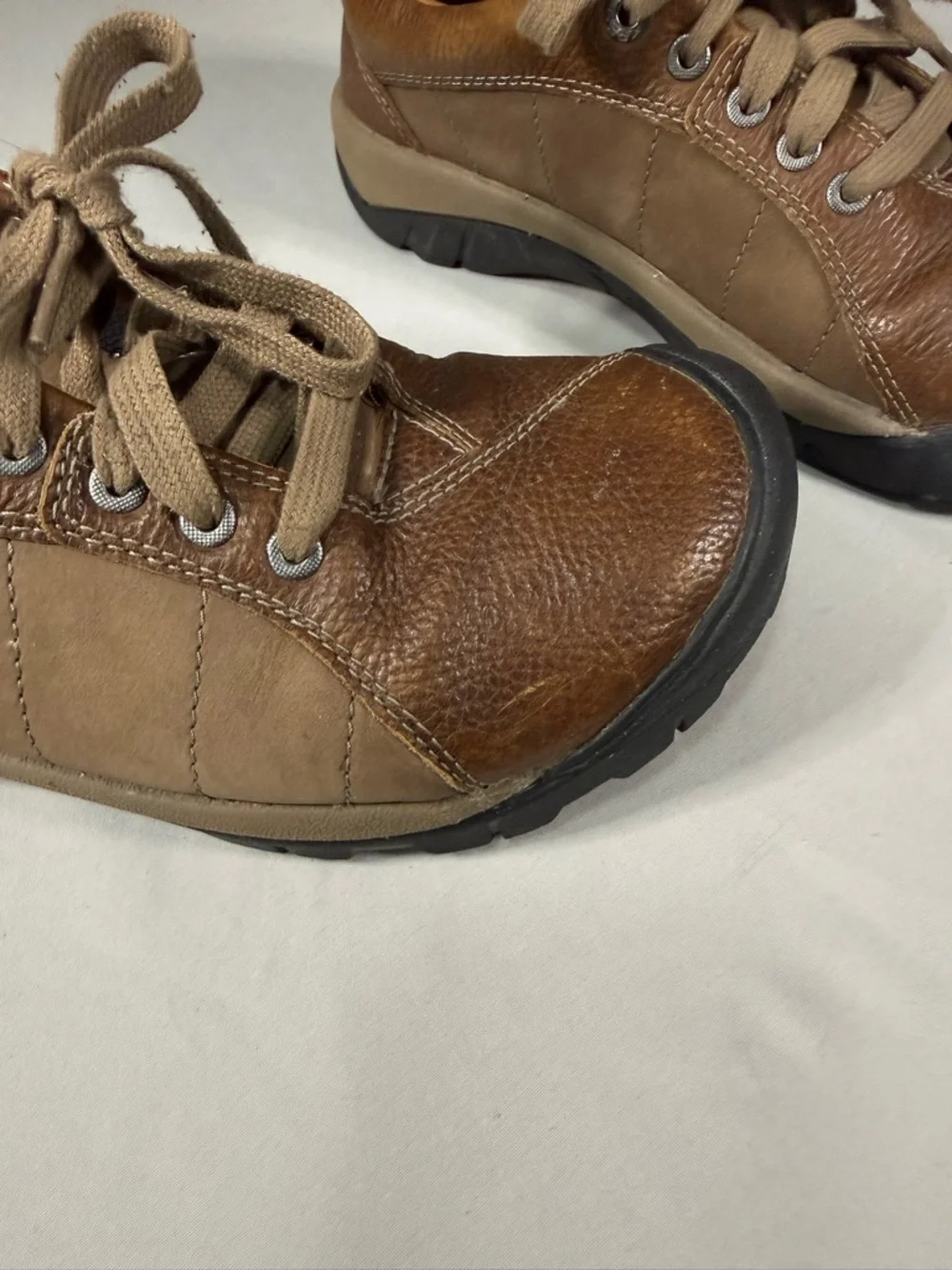 KEEN Womens 10.5 Brown Leather‎ Comfort Walking Casual Shoes Hiking